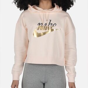 Nike Women's Pink Crop Hoodie